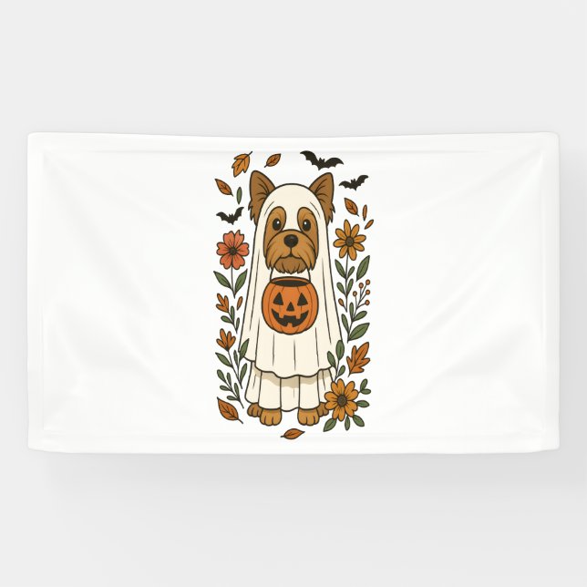 Halloween Yorkshire Terrier Blume Halloween Banner (Horizontal)
