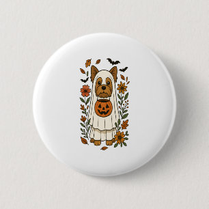 Halloween Yorkshire Terrier Blume Halloween Button