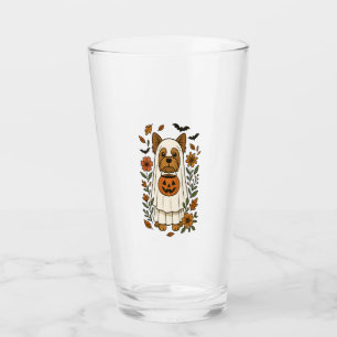 Halloween Yorkshire Terrier Blumen Halloween Glas