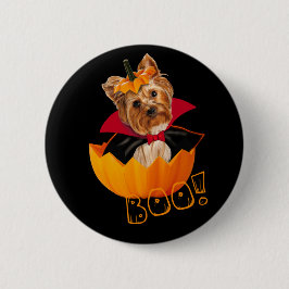 Halloween Yorkshire Terrier-Hundekürbis Button