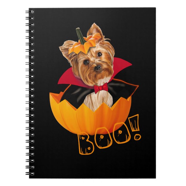 Halloween Yorkshire Terrier-Hundekürbis Notizblock (Vorderseite)