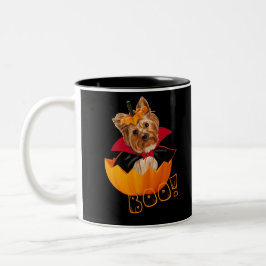 Halloween Yorkshire Terrier-Hundekürbis Zweifarbige Tasse