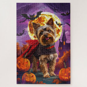 Halloween Yorkshire Terrier Vampire Pumpkins Beäng Puzzle