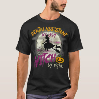 Halloween-Zahnarzthelferin bei Tag, Hexe bei Nacht T-Shirt