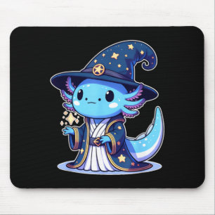 Halloween Zauberer lustiger Axolotl Mousepad