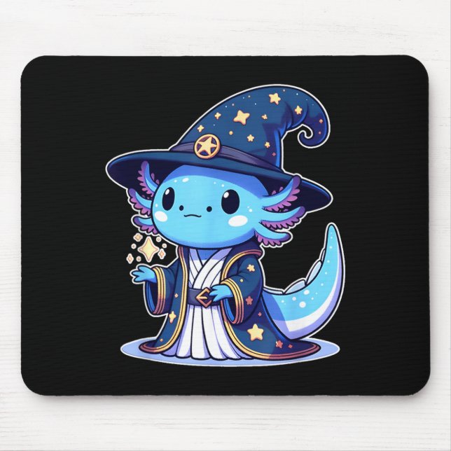 Halloween Zauberer lustiger Axolotl Mousepad (Vorne)