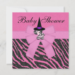 Halloween Zebra & Animal Print Baby Dusche Einladung