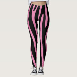 Halloween Zebra Streifen Black & Pink Leggings