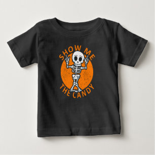 Halloween Zeige mir das Candy Skelett Baby T-shirt
