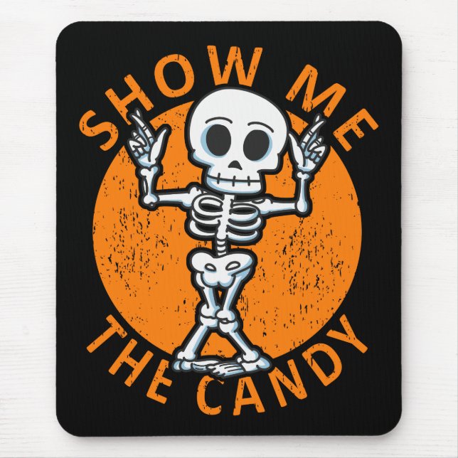 Halloween Zeige mir das Candy Skelett Mousepad (Vorne)