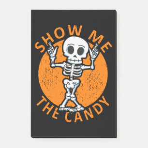 Halloween Zeige mir das Candy Skelett Post-it Klebezettel