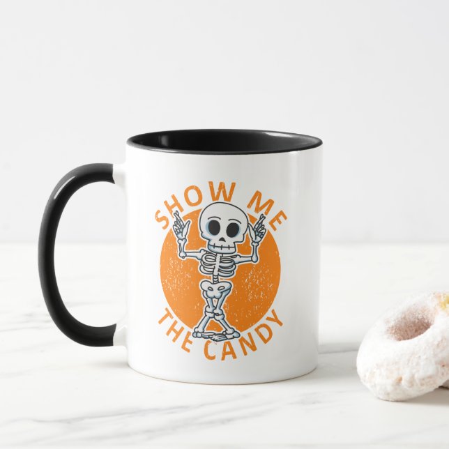 Halloween Zeige mir das Candy Skelett Tasse (Mit Donut)