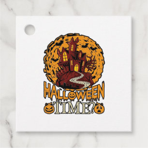 Halloween-Zeit Spukhaus Vollmond Kürbisse Geschenkanhänger