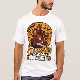 Halloween-Zeit Spukhaus Vollmond Kürbisse T-Shirt