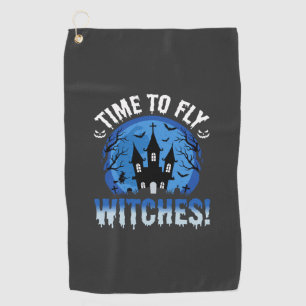 Halloween Zeit zum Fliegen Hexen Geister Schloss Golfhandtuch
