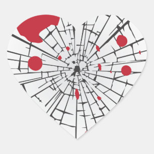 halloween zersplittertes Glas Herz-Aufkleber