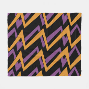 Halloween Zickzack Orange Lila  Fleecedecke