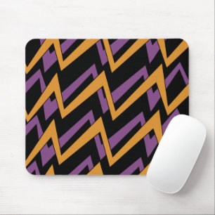 Halloween Zickzack Orange Lila Mousepad