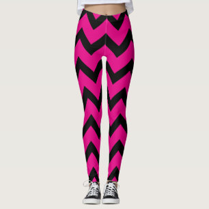 Halloween Zickzack Streifen auf heißen rosa Leggings