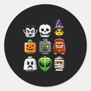 Halloween-Ziegel-Kürbis-Geisterkopf-Kostüm Jungen Runder Aufkleber