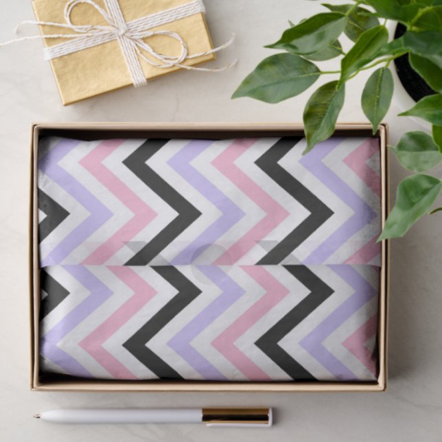 Halloween Zigzag - feines saisonales Muster Seidenpapier (Geschenk)
