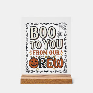 Halloween-Zitat Boo to You From Our Crew Vintage E Acrylschild