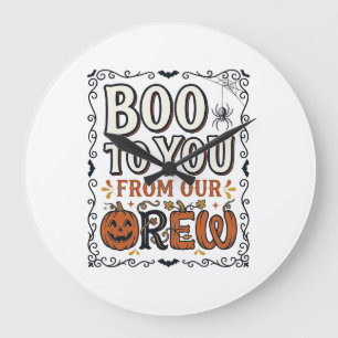 Halloween-Zitat Boo to You From Our Crew Vintage E Große Wanduhr