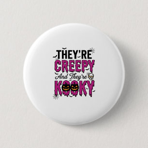 Halloween-Zitat Gruselig Kooky Spukig Vintage_1 Button