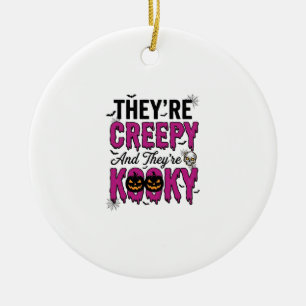Halloween-Zitat Gruselig Kooky Spukig Vintage_1 Keramik Ornament