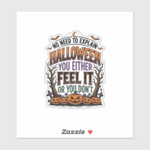 Halloween-Zitat-Shirt Vintage-Kürbis-Fledermaus-Ba Aufkleber
