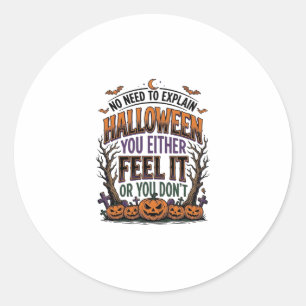 Halloween-Zitat-Shirt Vintage-Kürbis-Fledermaus-Ba Runder Aufkleber