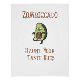 Halloween Zombie Avocado Poster