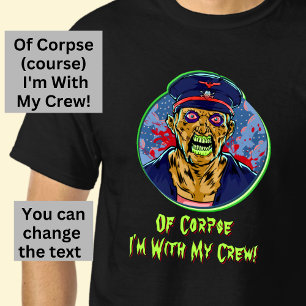 Halloween Zombie Beängstigend Angry Ghost Captain T-Shirt