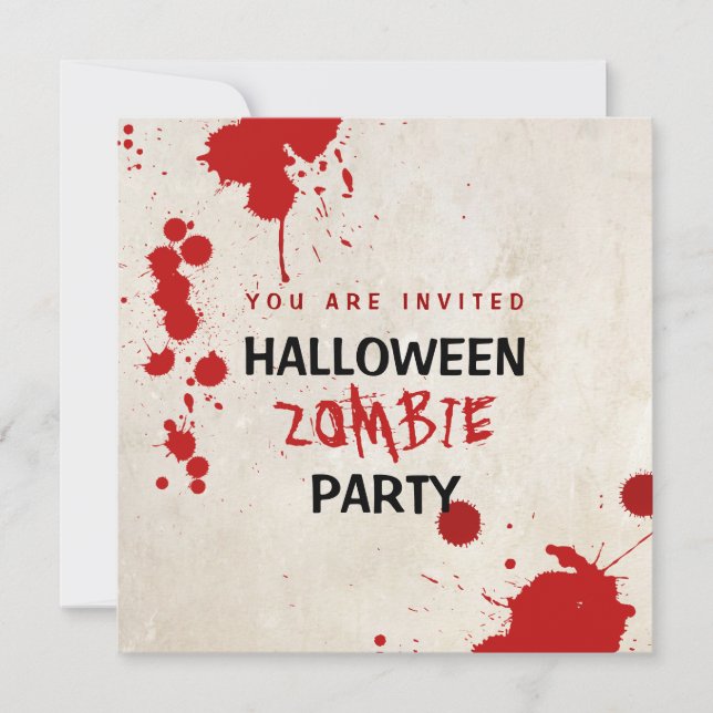 Halloween Zombie BloodBunte Vampire Party Einladung (Vorderseite)