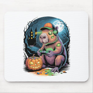 Halloween Zombie Capyra Gamer Verlassenes Schloss  Mousepad