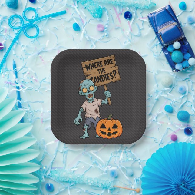 Halloween Zombie Cartoon und lustig Pappteller (Party)