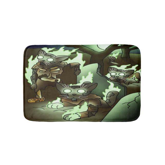 Halloween Zombie Cats Badematte (Vorderseite)