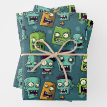 Halloween zombie design with green background
