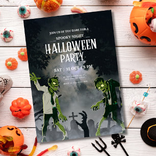 Halloween-Zombie-Einladung Gruselige Nacht Hallowe Einladung