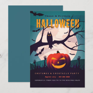 Halloween-Zombie-Friedhofskostenparty Einladung