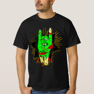 Halloween Zombie Grüne Hand Knochen Blütenrock T-Shirt