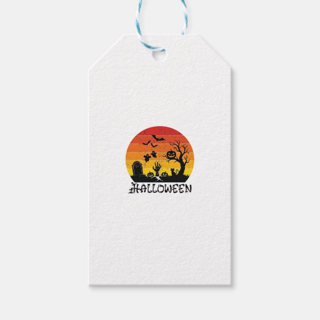 Halloween Zombie Hand Grabstein Baum Schwarze Katz Geschenkanhänger (Vorderseite)