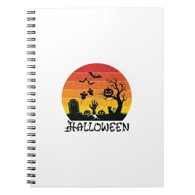 Halloween Zombie Hand Grabstein Baum Schwarze Katz Notizblock (Vorderseite)