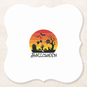 Halloween Zombie Hand Grabstein Baum Schwarze Katz Untersetzer
