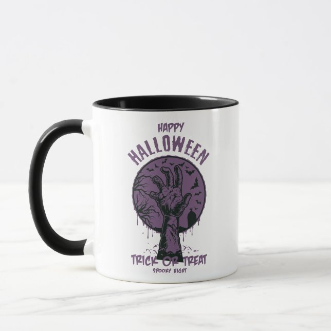 Halloween Zombie Hand Tasse - Trick oder Treat Spo (Links)