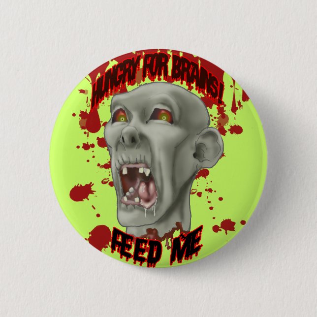 Halloween Zombie Head Button (Vorderseite)