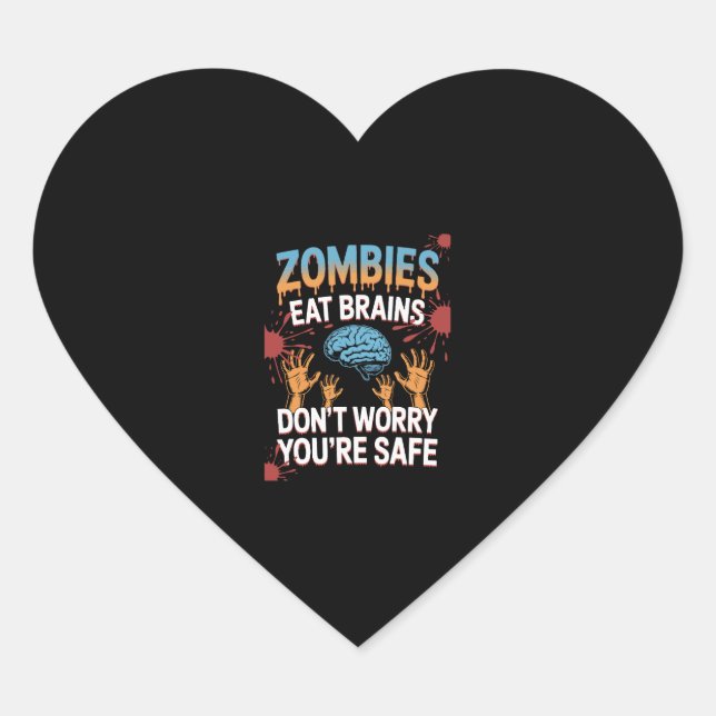 Halloween Zombie Herz-Aufkleber (Vorderseite)