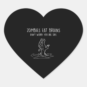 Halloween Zombie Herz-Aufkleber
