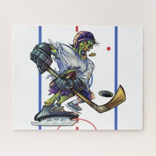 Halloween Zombie Hockey Spieler Lustiger Sport Puzzle