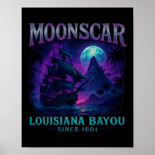 Halloween Zombie-Insel Mond Insel Retro-Cartoon Poster